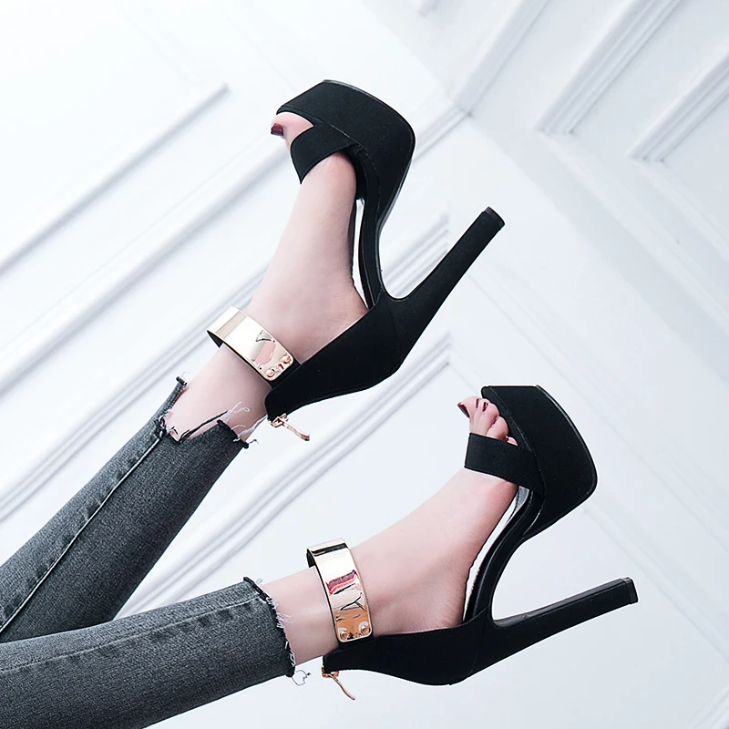 

Sexy Heels High Sandals Women Summer Shoes Peep Toe Wedding Shoes Woman Sandals
