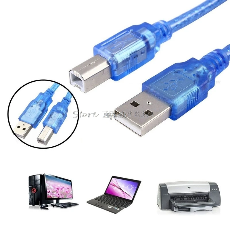 

1.5/0.3M USB 2.0 A to B Male M/M Data Transfer Printer Cable Cord Plug Scanner Drop ship