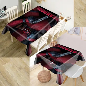 

New Arrival Custom Deadpool Anime Table Cloth Waterproof Oxford Fabric Rectangular Tablecloth Home Party Tablecloth