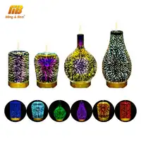 3D Colorful Fireworks LED Night Light Air Humidifier Aroma Oil Diffuser for home LED Mist Ultrasonic Sprayer Aromatherapy Lamp