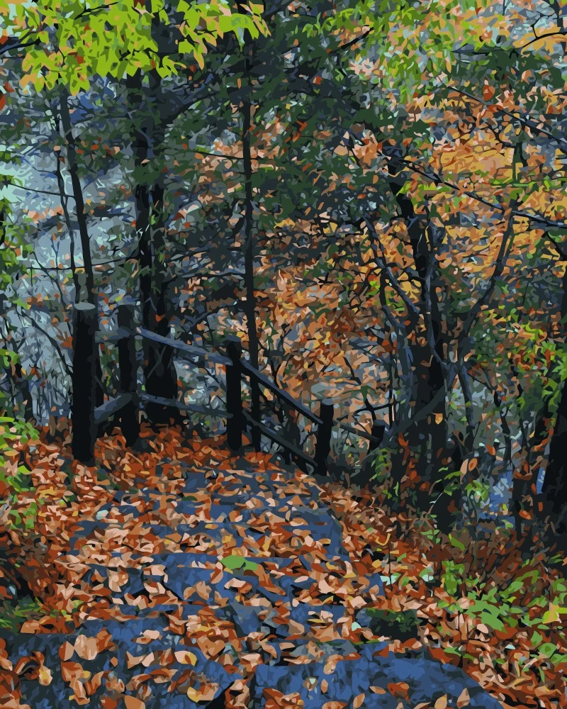 

MaHuaf-i220 New arrival landscape picture DIY painting by numbers abstract 40x50 paint by number kits autumn leaves home road