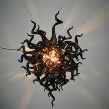 Красивая декоративная Черная муранская выдувная стеклянная настенная лампа