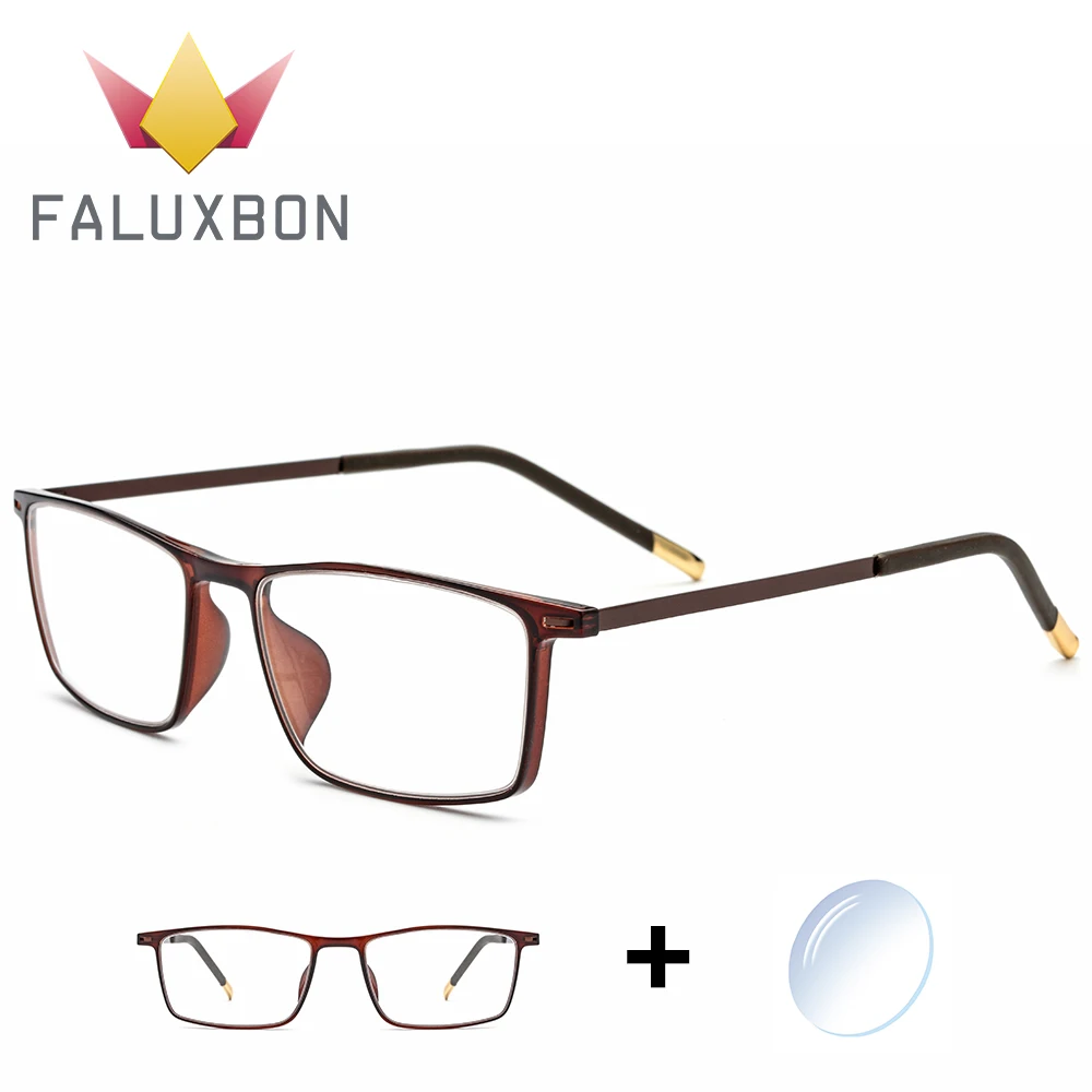 

TR90 Optical Prescription Glasses Men Alloy Rectangle Myopia Eyewear Male Transparent Anti Blue Light Spectacles Fashion Brand