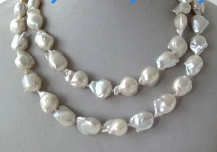 

ddh001575 White Gray Keshi Keishi Baroque Freshwater Pearl Necklace 34" 28% Discount