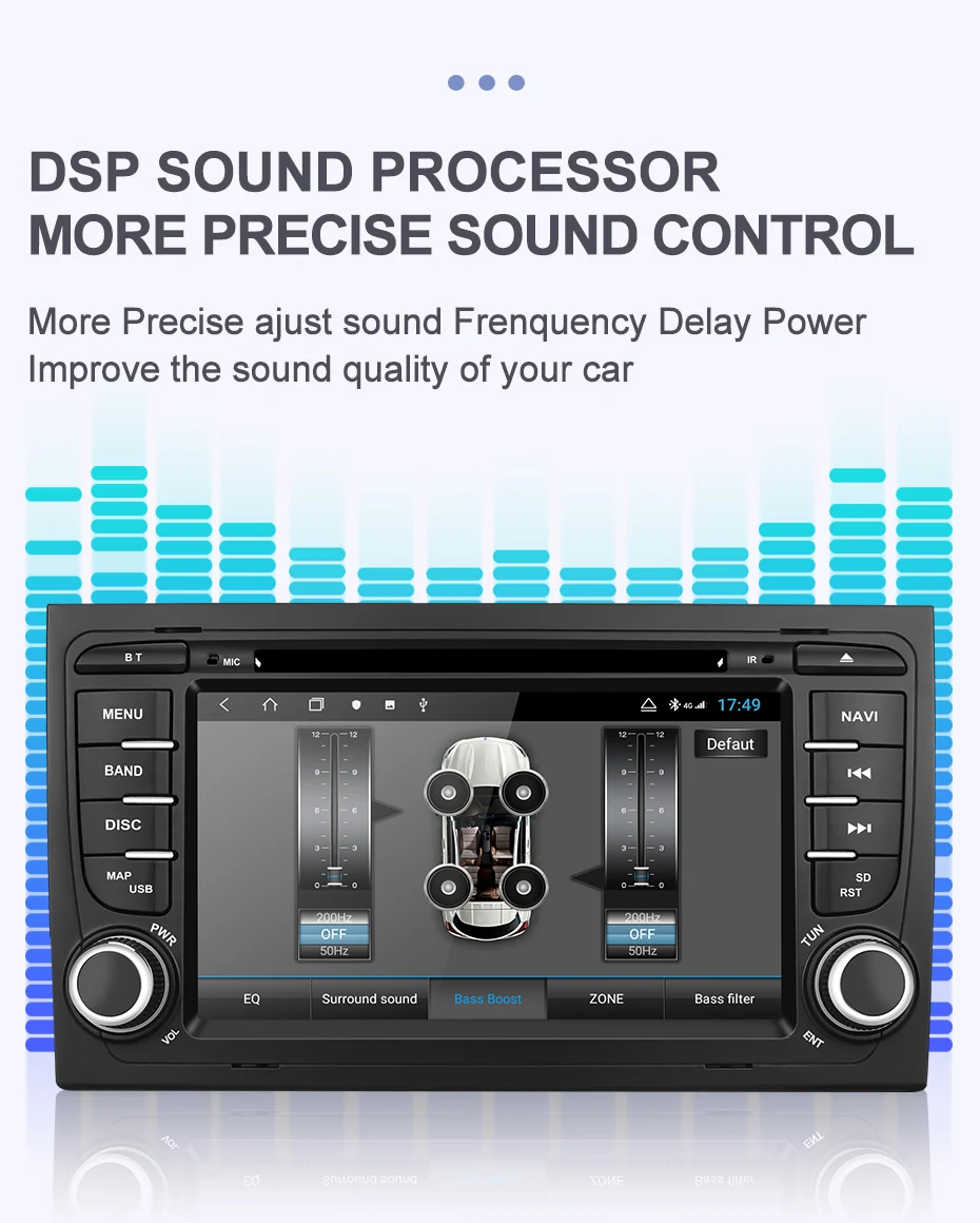 Clearance Isudar H53 Car Multimedia Player 2 Din Auto Radio Android For Audi/A4/S4 2002-2008 GPS DVD 8 Core RAM 4GB ROM 64GB DVR DSP 9