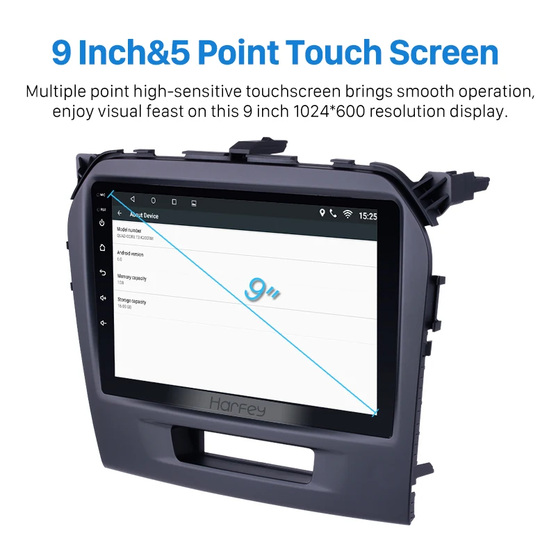 Top Harfey Car Multimedia player GPS Navigation Android 8.1 9" 2 Din Autoradio For 2015 2016 SUZUKI VITARA Wifi Bluetooth FM Radio 2 Top Harfey Car Multimedia player GPS Navigation Android 8.1 9" 2 Din Autoradio For 2015 2016 SUZUKI VITARA Wifi Bluetooth FM Radio 2