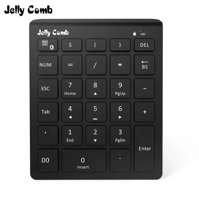 Jelly Comb Ultra Slim 28 Keys USB Bluetooth 3.0 Number Pad Silent Keypad Numeric Digital Keyboard for Surface Pro Laptop Tablet Jelly Comb Ultra Slim 28 Keys USB Bluetooth 3.0 Number Pad Silent Keypad Numeric Digital Keyboard for Surface Pro Laptop Tablet