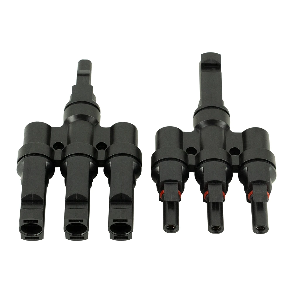 One Pair MC4 3T Connector One to Three Combiner 30A 1000V Waterproof MC4 Connector Photovoltaic Panel Cable Wire Connect