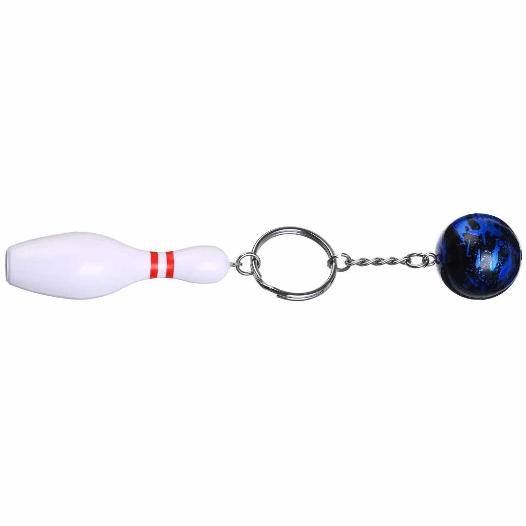 Creative  Key Chain Ring Metal Plastic Bowling With Ball Purse Bag Keyring For Women Men Jewelry Gift Shellhard