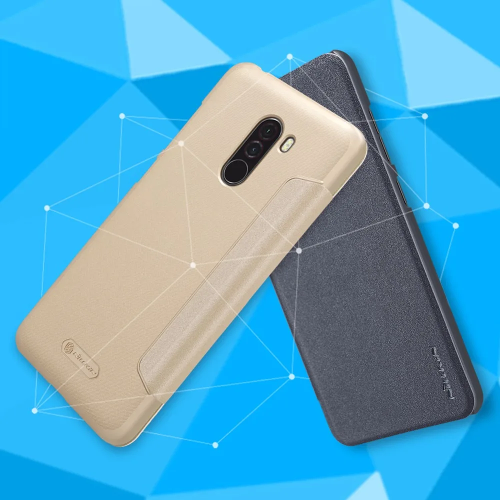 NILLKIN Sparkle Искусственная кожа чехол для Pocophone F1 на застежке умный с розницу