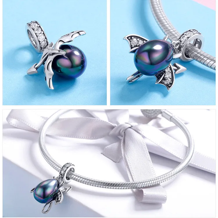 Fit Pandora браслет 925 пробы серебряный красный гриб слон Ежик бусины в форме льва l Love U сердце робот Шарм, изготовление украшений