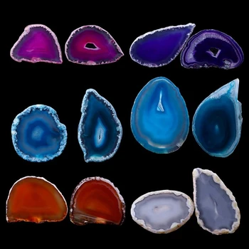 

Natural Agate Geode Polished Irregular Crystal Slice Stone DIY Pendant Mineral Home Decoration