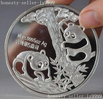 

Crafts statue Chinese Collection Rare Exquisite 1990 panda beast animal commemorative coins halloween