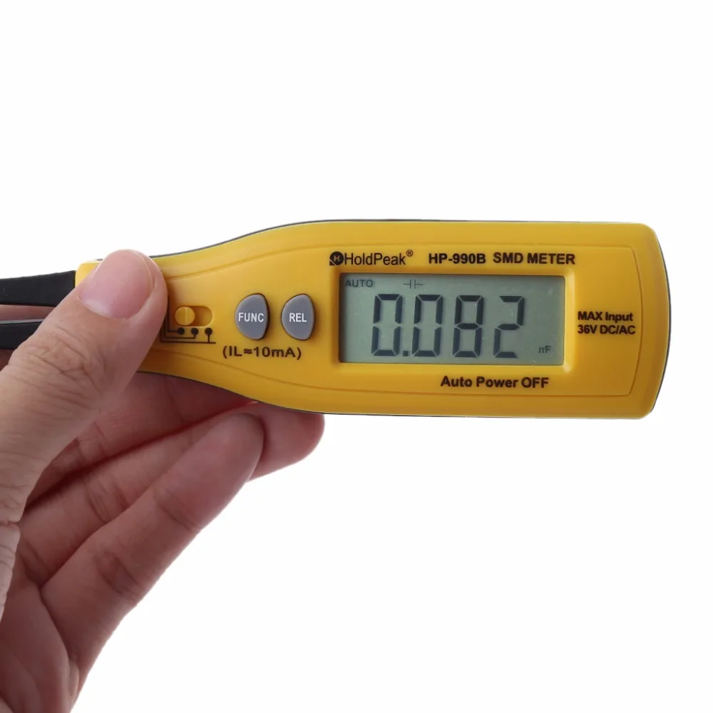 HoldPeak Цифровой мультиметр Профессиональный SMD тестер сопротивления диодные измерители емкости 4000 счетчик ЖК-дисплей