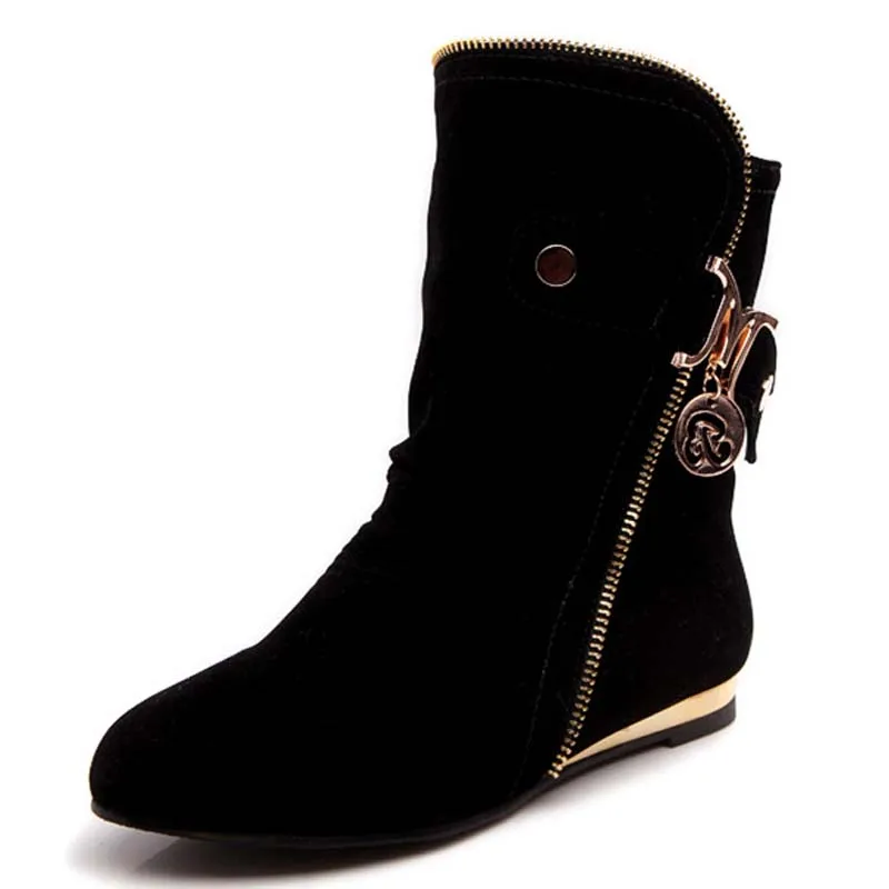 

New Arrival Hollow Ankle Boots Flats Women Winter Boots Women Fashion  Shoes Round Toe Platform Boots for Women Zip Sale