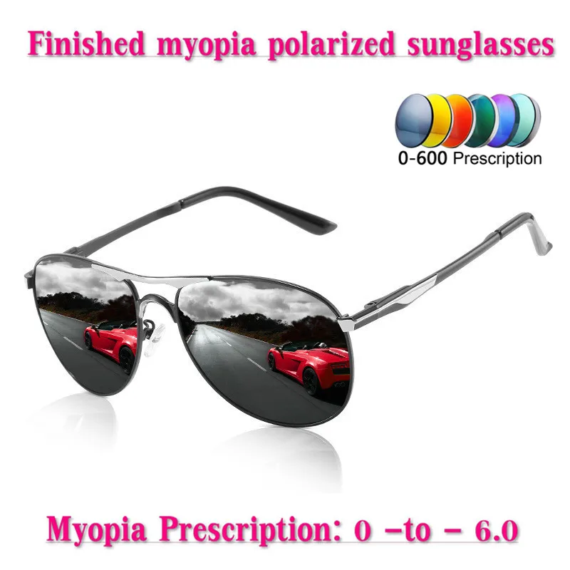 

2019 Custom Made Myopia Minus Prescription Polarized Lens Sunglasses Men Designer Vintage Driving Sun Glasses Male Goggles NX