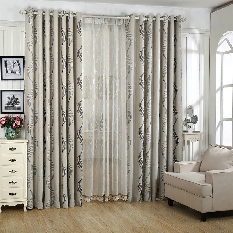 Discount Thick Blackout Curtains Drapes For Living Room Bedroom