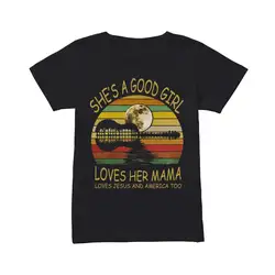 GILDAN бренд она хорошая девушка любит свою маму любит Иисуса и Америку тоже рубашка Летняя мужская футболка с коротким рукавом