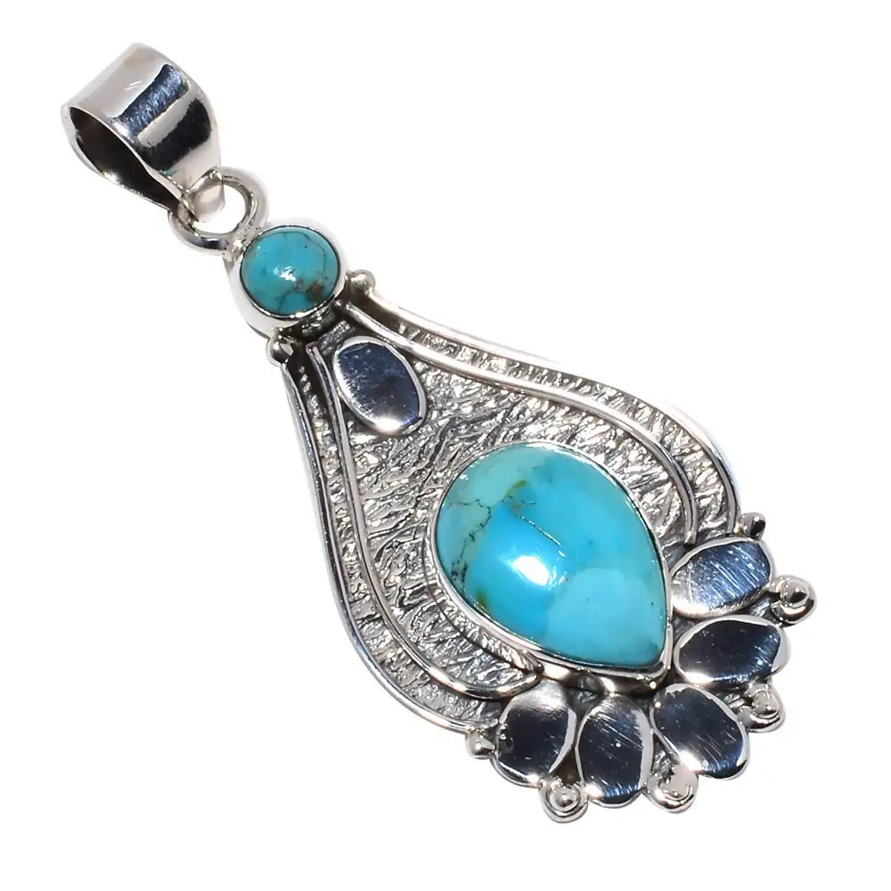 

Nature Turquoise Pendant 925 Sterling Silver, 50 mm, MHBAP5573