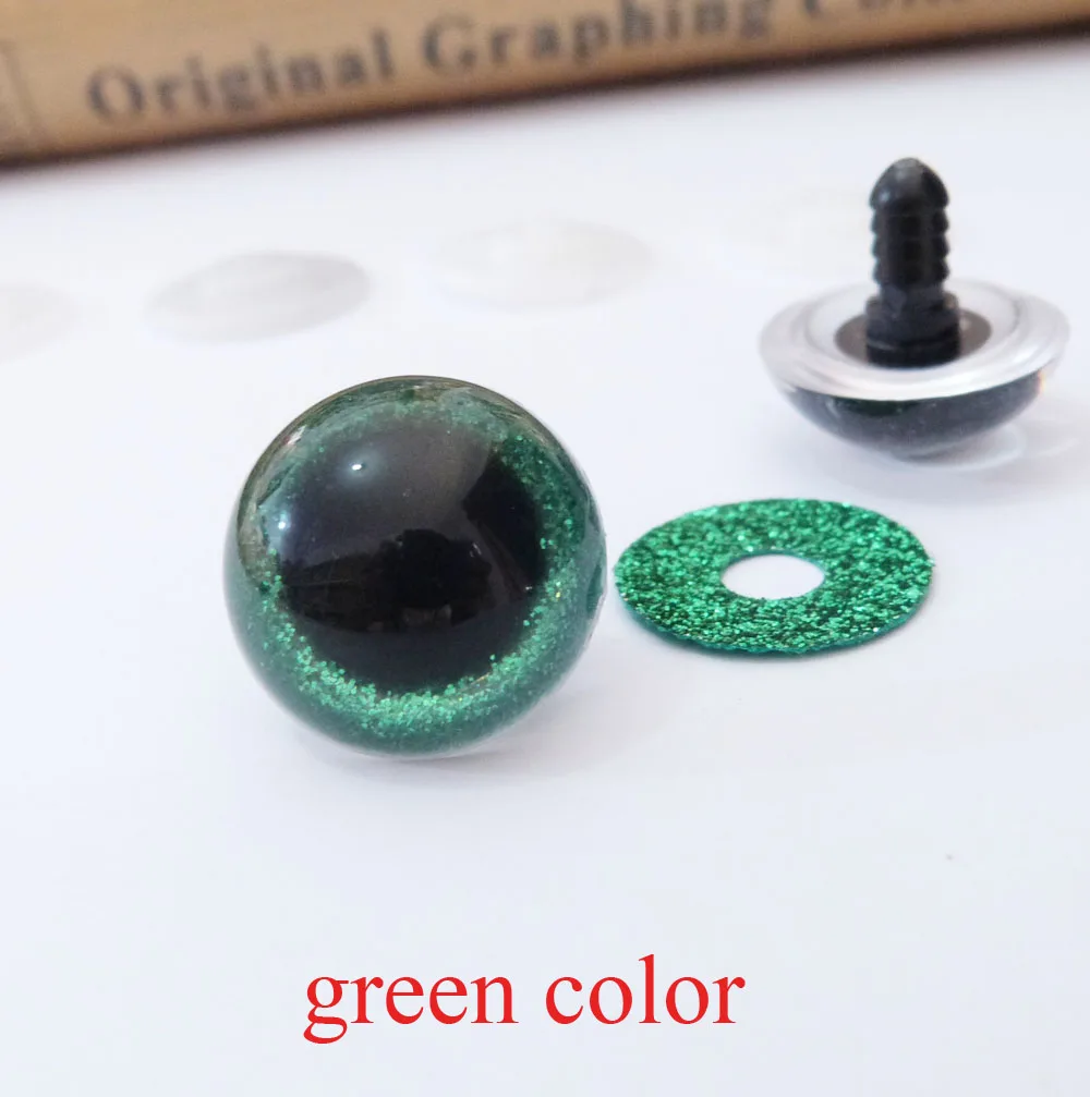 100pcs/lot F13B 13mm-28mm round clear toy safety eyes + hard washer for  plush doll findings-size option - AliExpress