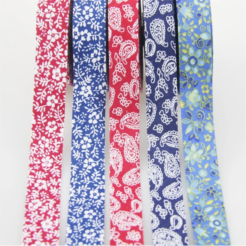 

NEW 20MM 10 Meters Blue Ethnic Style Fabric Folding Ribbon Cotton Linen Ribbon Dog Collars Lace DIY Craft Apparel Sewing Fabric