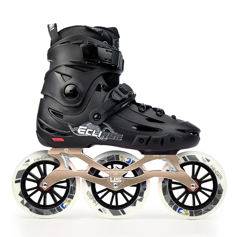 Japy Skate Flying Eagle F125 скоростные роликовые коньки с 3*125 мм колесами Falcon для взрослых роликовые коньки обувь для улицы коньки Patines - Цвет: gold white