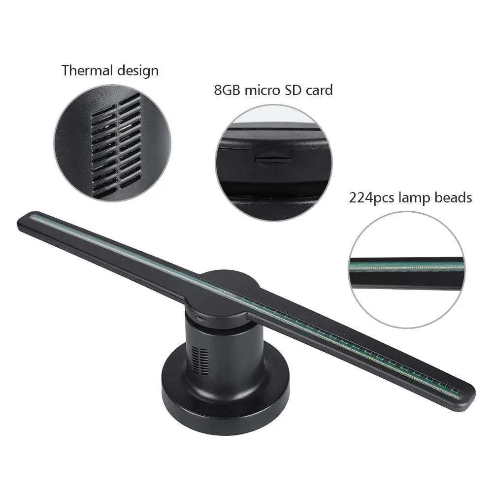 3D Hologram Advertising Fan Projector light display holographic LED holograma wifi customized photos videos 224 lamp beads 3D Hologram Advertising Fan Projector light display holographic LED holograma wifi customized photos videos 224 lamp beads