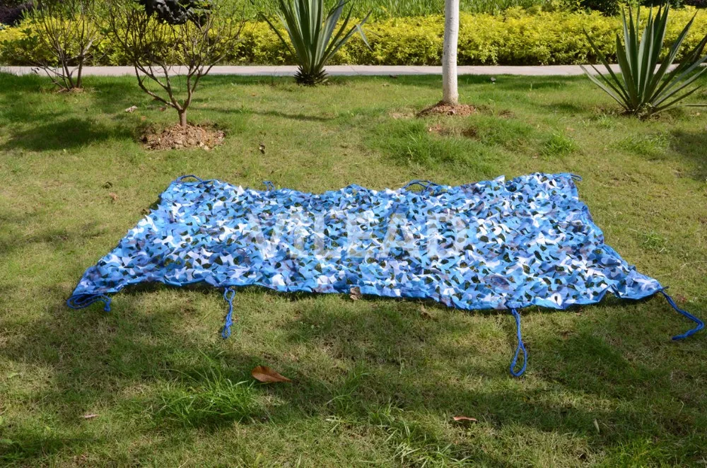 4M*5M Sea Blue Digital Camo Netting Military Camo Netting Army Camouflage Jungle Net Shelter for Hunting Camping Sports Tent