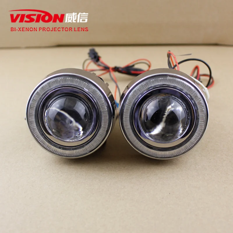 Free Shipping IPHCAR Universal Car Auto Angel Eyes Fog Light Auto Parts Accessories Projector