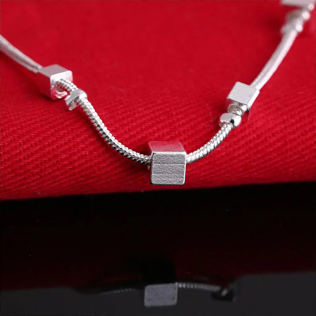 Jiayiqi серебряный цвет ювелирный куб кулон браслет модные браслеты для женщин браслеты дружбы хорошее ювелирное изделие