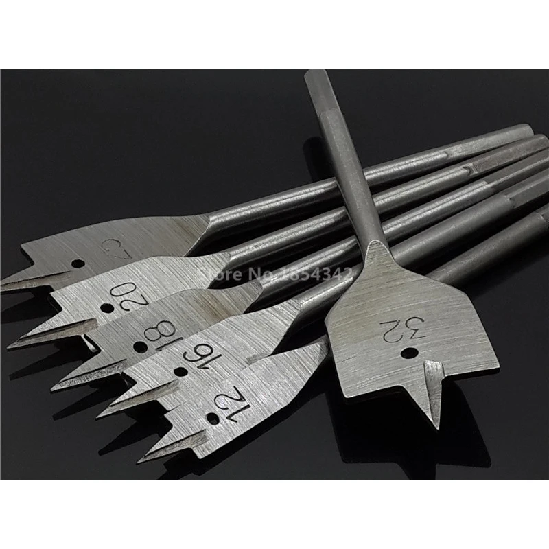 6pcs Hex Shank Spade Bit Flat Boring Bit Wood Flat Drill Bit Set Power