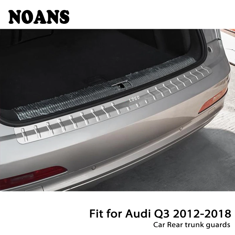 NOANS для Audi Q3 2012 2013 авто задний багажник дверь Бампер анти полоски от царапин аксессуары из нержавеющей стали