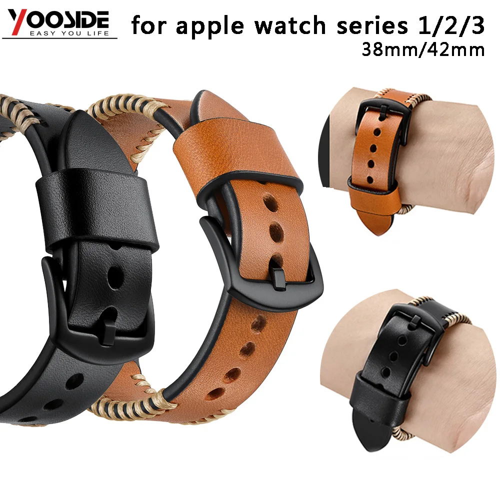 Изготовление на заказ кожаный ремешок для наручных часов для Apple Watch серии 3/2/1, 42 мм, 38 мм, ремешок для наручных часов, ремешок на запястье для наручных часов Замена