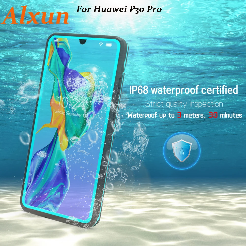 

Alxun For Huawei P30 Pro Case 360 Degree Dustproof Protection Shockproof Cover IP68 Diving Swim Proof Dustproof Outdoor Sport