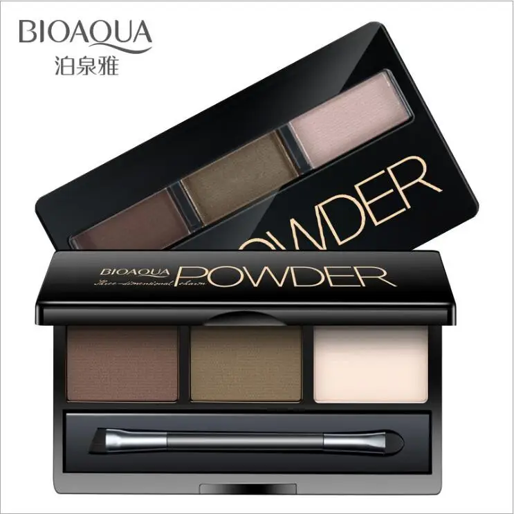 

2 Color Eyebrow Powder Palette Cosmetic Brand Eye Brow Enhancer Professional Waterproof Makeup Eye Shadow With Brush Mirror Box