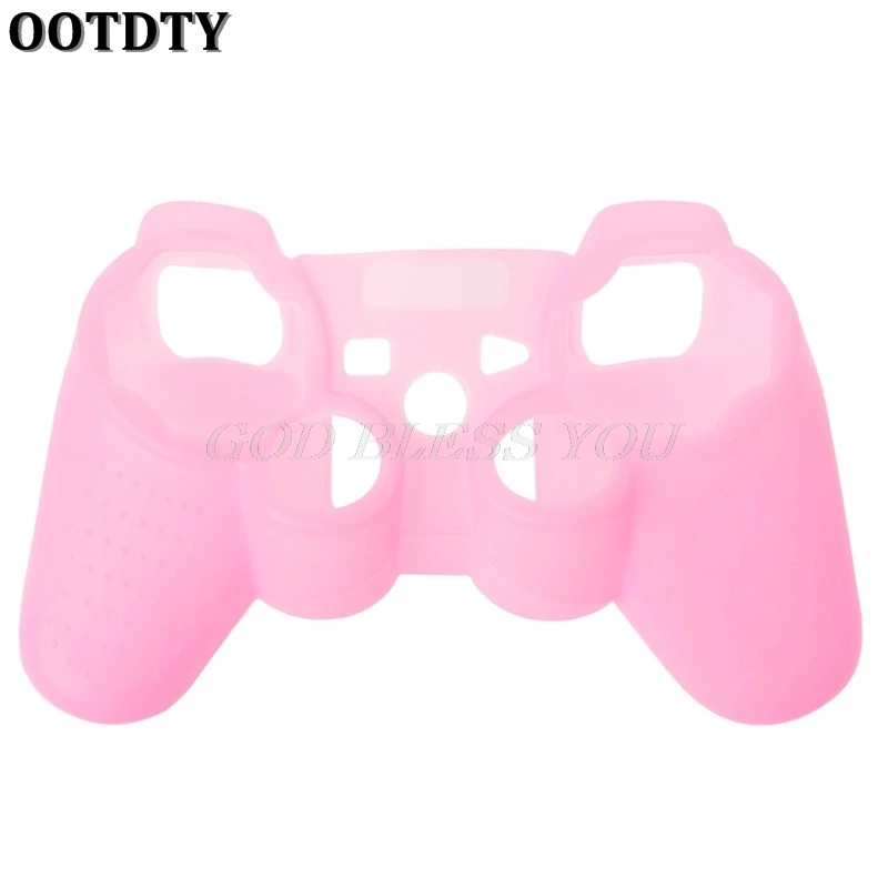 Для sony Playstation 3 контроллер силиконовый защитный чехол для кожи чехол для PS3 контроллер Джойстик гелевый резиновый для PS3 - Цвет: Розовый