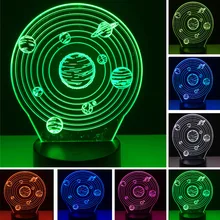 Креативный 3D RGB Иллюзия Вселенная планета светодиодный ночник видение красочная атмосферная лампа Новинка подарки для детей Декор для спальни