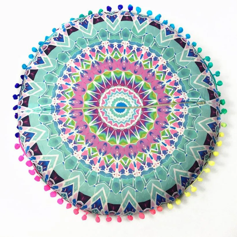 

new different kind of Indian Mandala Floor Pillows Round Bohemian Cushion Cushions Pillows Cover Case #XT