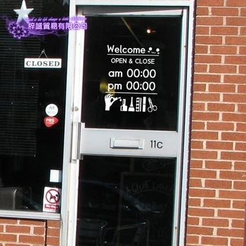 

Business Hours Nail Art Salon Shop Wall Decal Beauty Salon Sticker Vinyl Wall Decals Nail Art Salon Shop Glass Window Sticker