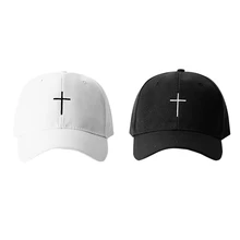 Бейсбольная кепка для женщин и мужчин, хлопковая шляпа с вышивкой в виде креста, головной убор, спортивная одежда для улицы с регулируемой задней застежкой, 2 цвета