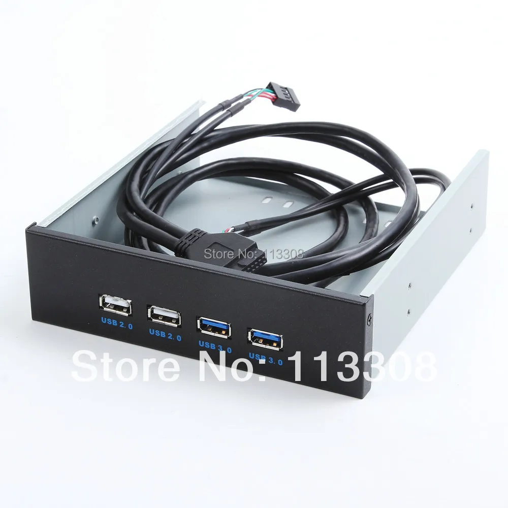 50pcs/ lots 5.25" Motherboard 20 9pin Header to USB 3.0 2 0 4Port Front