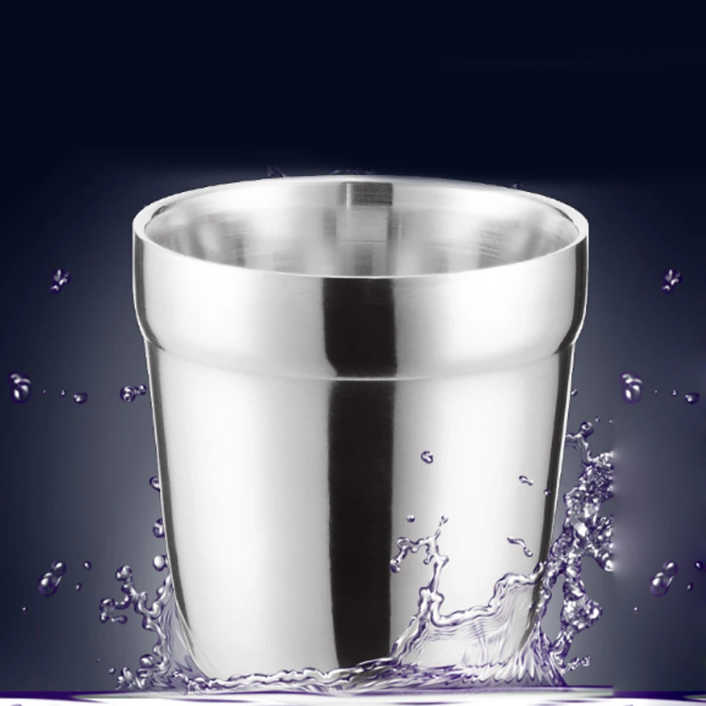 MagiDeal Stainless Steel Pint Cups Water Tumbler Cup Great for Kid Toddler Baby Sanitary Double Wall Mini Travel Cup Drinkware