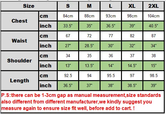 medieval women size chart