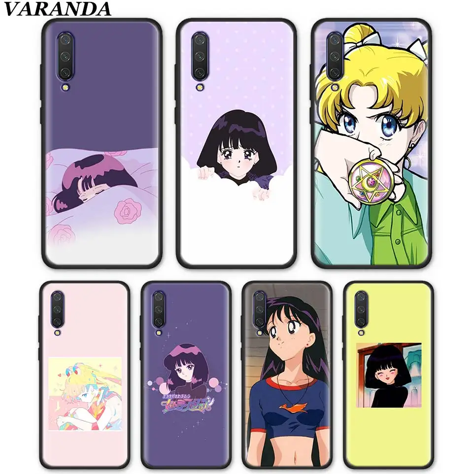 

fashion sailor moon Sailor Saturn Silicone Case for Xiaomi Mi 9T CC9 CC9E A1 A2 Lite 5X 6X Poco F1 Black Soft TPU Cases Coqu
