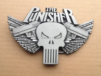 

The Punisher Brushed Nickle Belt Buckle SWB10-15,free shipping