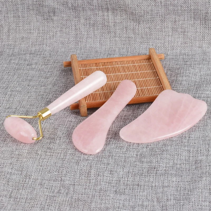 3 pcs Facial Massage roller tool rose quartz Women Relaxation Slimming wand Jade Acupuncture pen gua sha For Health Care 3 pcs Facial Massage roller tool rose quartz Women Relaxation Slimming wand Jade Acupuncture pen gua sha For Health Care