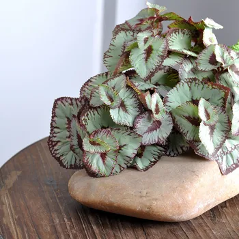 

10pcs Silk Leaf garden plants Purple green leaf artificial flowers for wedding table decorations