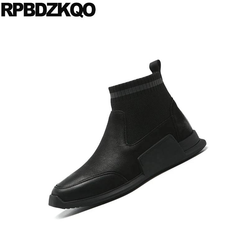 Superior Completo Lace Red Up Inverno Couro De Genuine Casuais Black Fur Alta Deslizar Sobre Gray Trainer Qualidade black Sapatilhas Patchwork black Boots Faux Ankle Grão Botas Homens Sapatos pwpBaZq