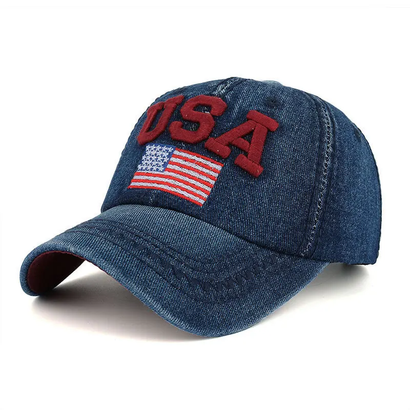 Флаг США письмо Кепки Регулируемый шляпу хлопка Snapback Спорт на открытом воздухе
