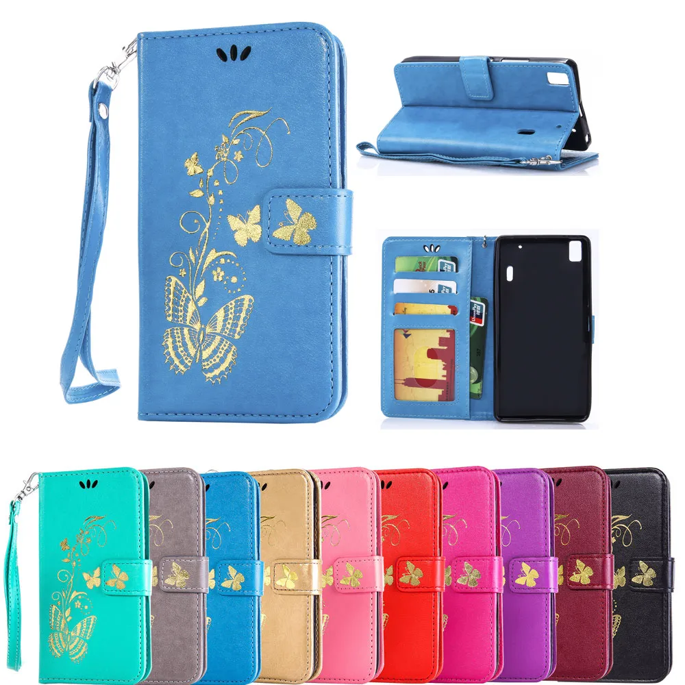 

For Lenovo A7000 A2010 butterfly Patterned Flip Wallet Leather Stand Case Cover For Lenovo K6 K8 K10 Cover PU Leather Phone Case